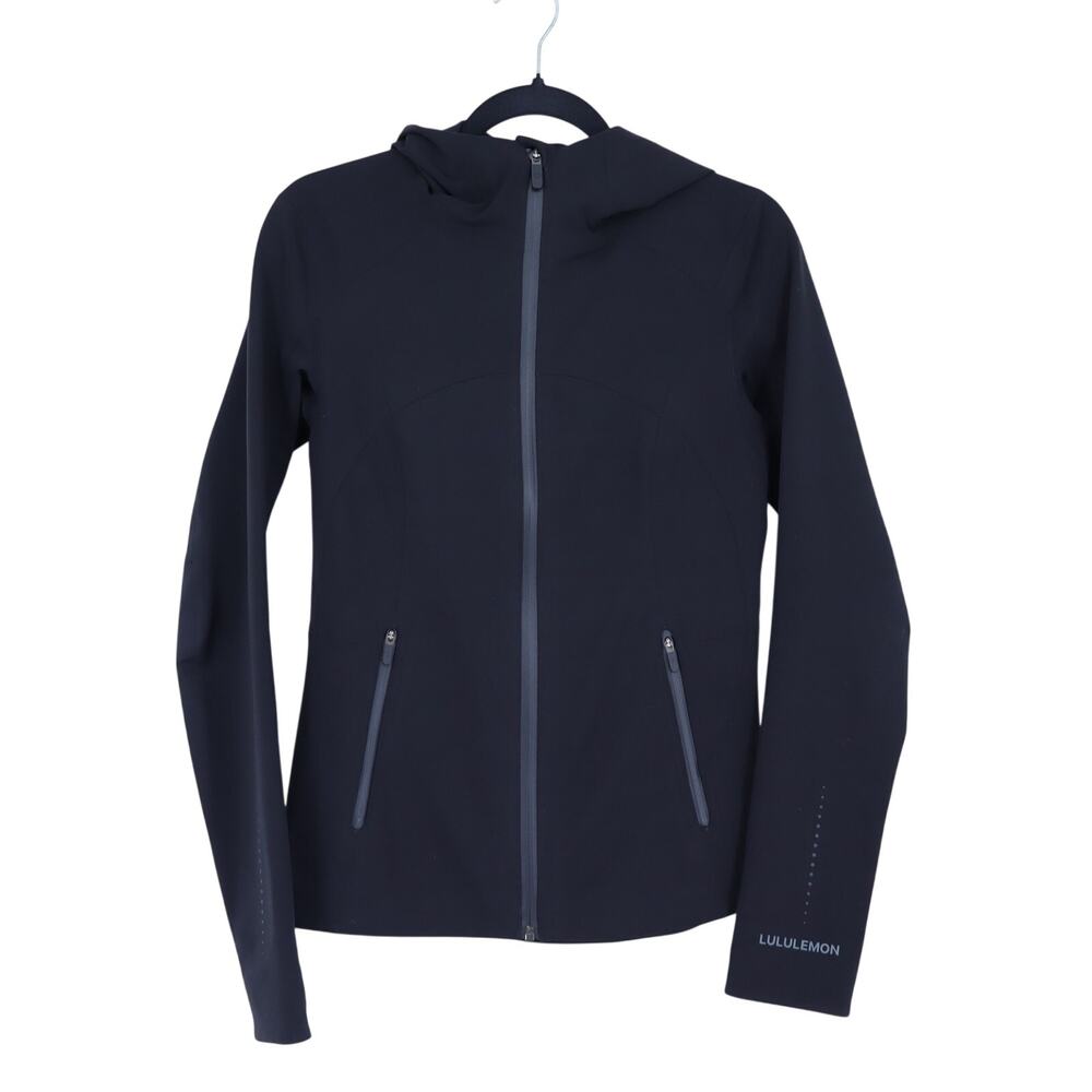 Lululemon Slim Fit Running Jacket Black Full Zip Long Sleeve Stretch Women's 6